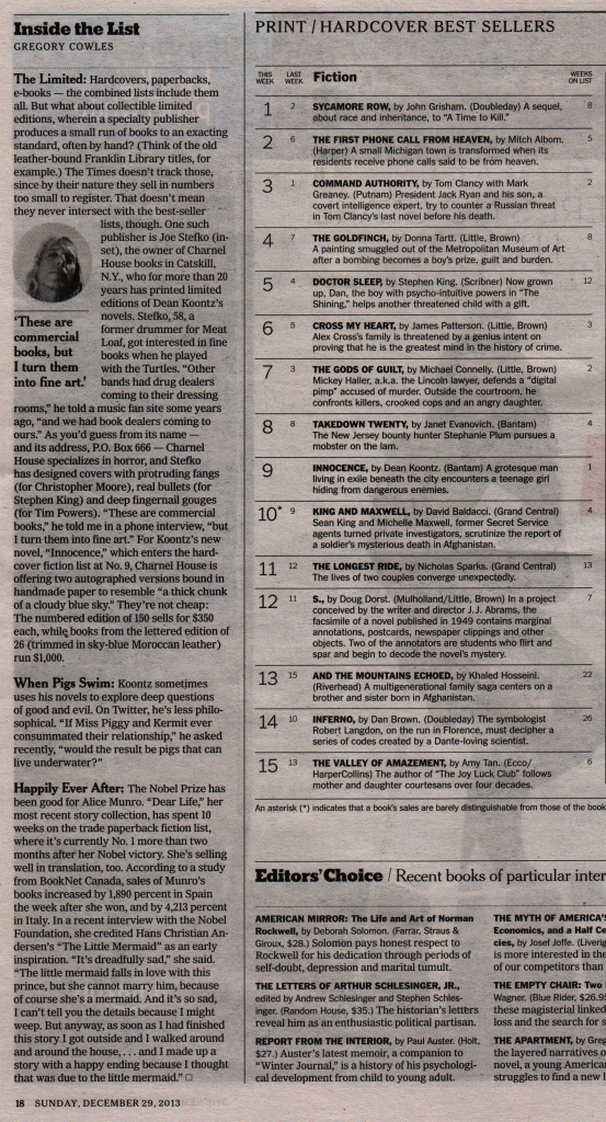 New York Times Book Review - 29 December 2013 - p18